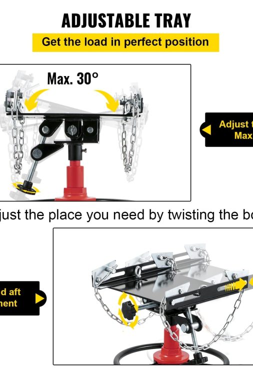 BENTISM Transmission Jack 1100 lbs 2-Stage Hydraulic High Lift Vertical Telescopic,Red - Image 5