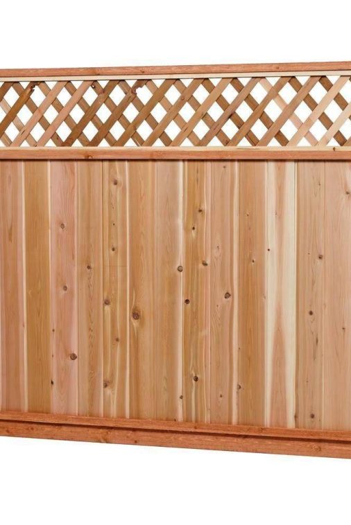 6 ft. x 8 ft. Premium Cedar Lattice Top Fence Panel with Stained (SPF) Frame