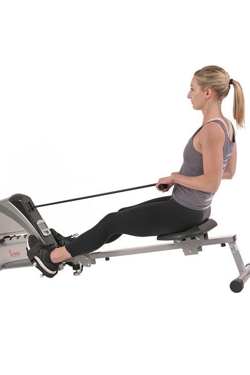 Sunny Health & Fitness Elastic Cord Rowing Machine Rower with LCD Monitor for Full Body Gym Workouts at Home Exercise, SF-RW5606 - Image 8