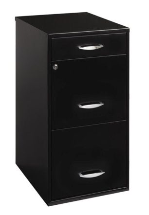 Space Solutions Filing Cabinet 18"W， 3-Drawer Organizer File， Black