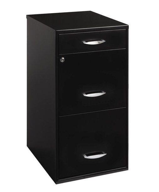 Space Solutions Filing Cabinet 18"W， 3-Drawer Organizer File， Black