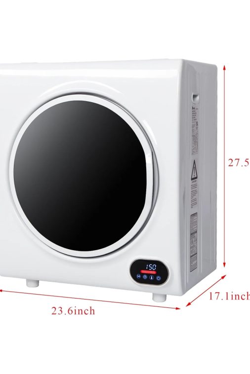 Compact Portable Household Clothes Dryer with LED Display, 2.6CUFT Drum Dryer - White, 110V 4KG Capacity, Energy Efficient Home Appliance - Image 8