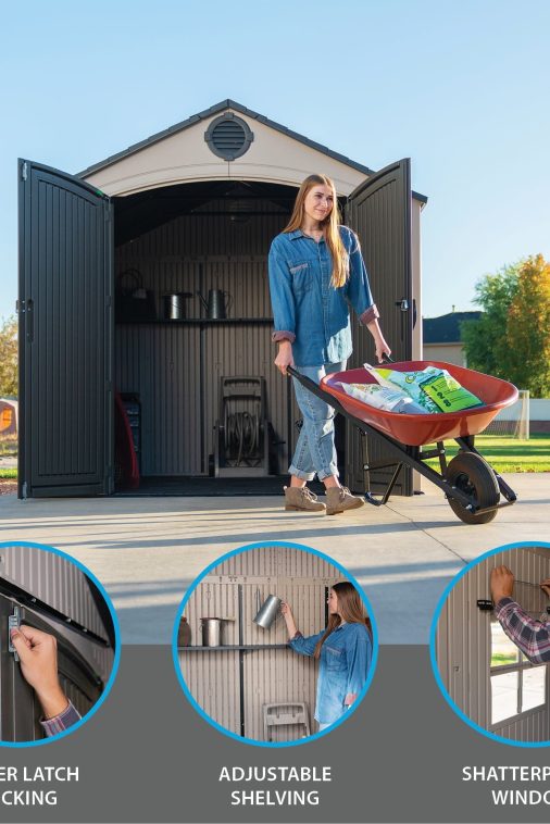 Lifetime 8 Ft. x 10 Ft. Outdoor Storage Shed - Image 4