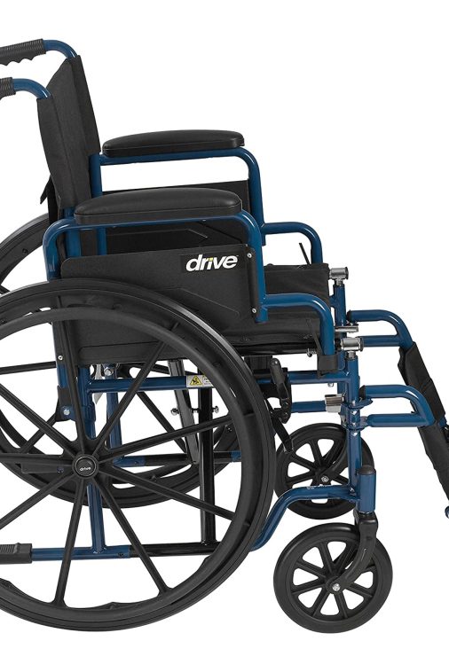 Drive Medical Blue Streak Lightweight Folding Wheelchair with 20 Inch Wide Seat - Image 3