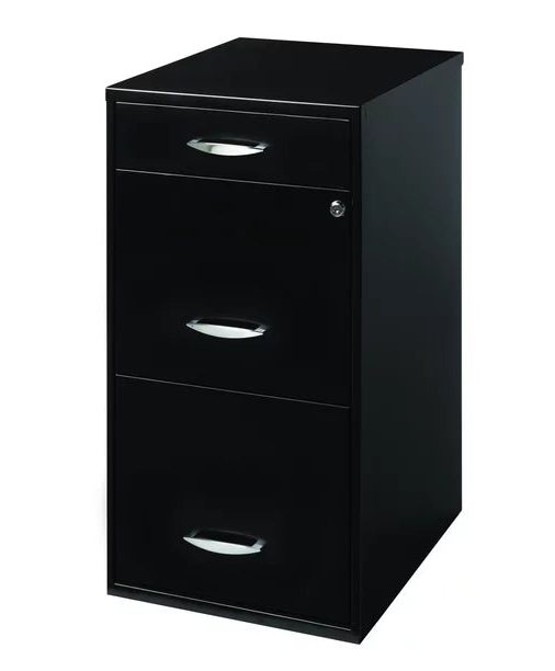 Space Solutions Filing Cabinet 18"W， 3-Drawer Organizer File， Black - Image 3