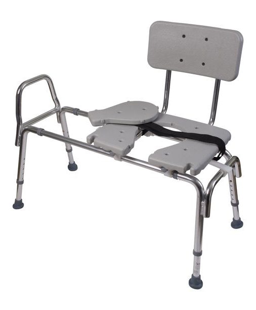 DMI Tub Transfer Bench and Sliding Shower Chair， Heavy Duty Non Slip Aluminum Body and Seat - Image 3