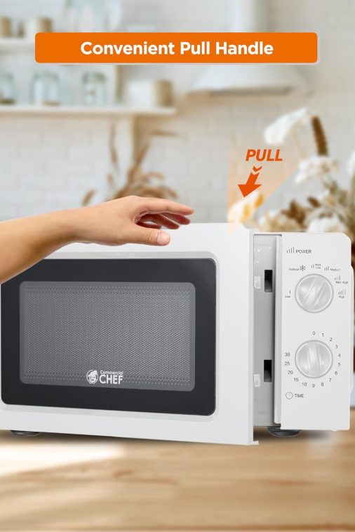 0.6 Cubic Foot Microwave with 6 Power Levels, Small Microwave with Grip Handle, 600W Countertop Microwave with 30 Minute Timer and Mechanical Dial Controls, Black - Image 6