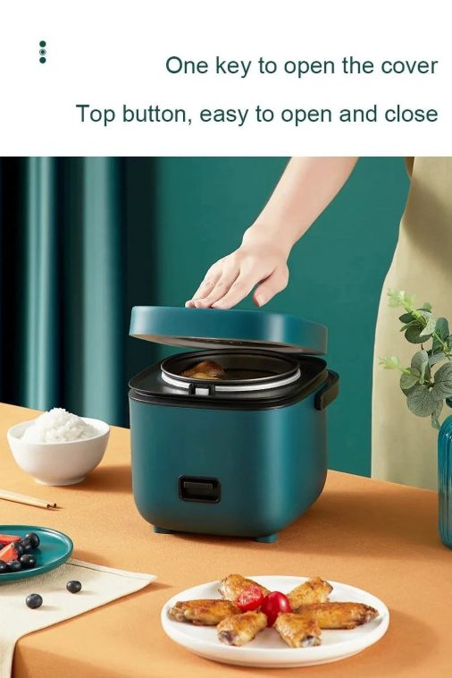 1.2L Mini Electric Rice Cooker - Intelligent, Automatic, Household Appliance for Small Meals, Food Warming, and Steaming - Ideal for 1-2 People Blue - Image 6
