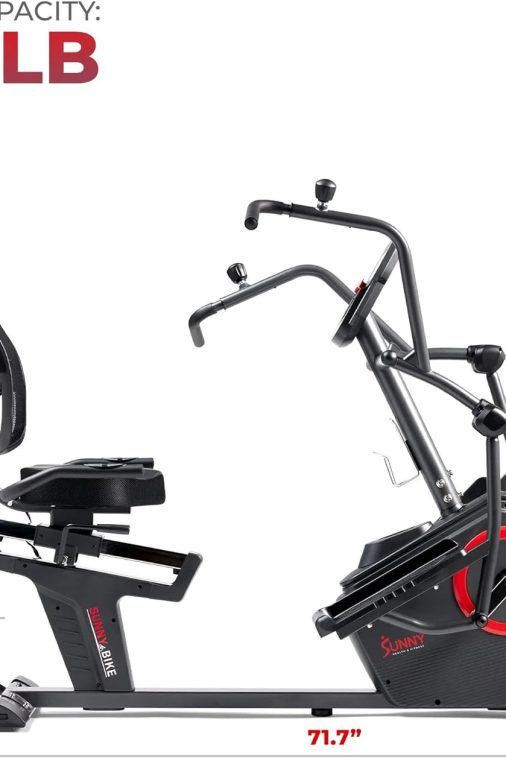 Sunny Health & Fitness Electromagnetic Recumbent Cross Trainer Exercise Elliptical Bike w/Arm Exercisers, Easy Access Seat & Exclusive SunnyFit® App Enhanced Bluetooth Connectivity - SF-RBE4886SMART… - Image 7
