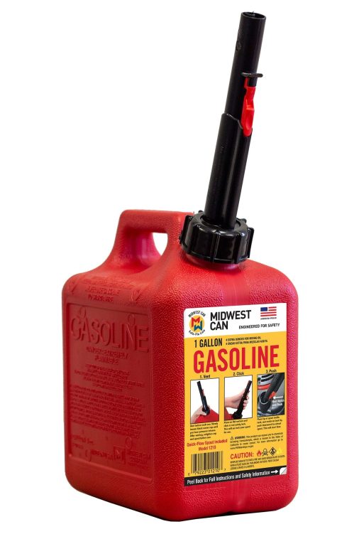 Midwest Can Company 1210 1 Gallon Gas Can Fuel Container Jugs & Spout (12 Pack) - Image 3