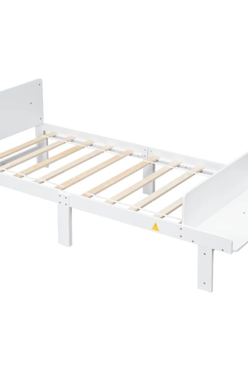 Create a chic and cozy bedroom look with this stylish and elegant white twin bed featuring a footboard bench for added comfort - perfect for enhancing the style and comfort of your bedroo - Image 10