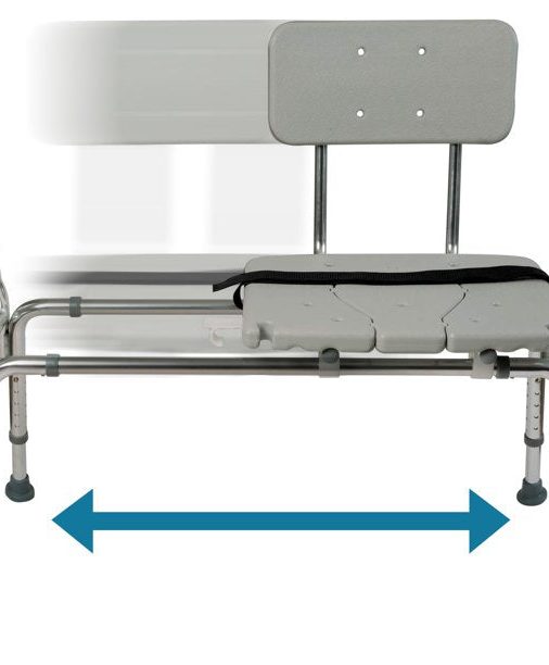 DMI Tub Transfer Bench and Sliding Shower Chair， Heavy Duty Non Slip Aluminum Body and Seat - Image 7