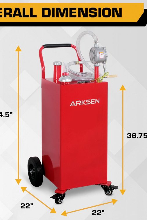 Arksen Portable 35-Gallon Gas Caddy Fuel Tank Storage Transfer Gasoline - Image 8