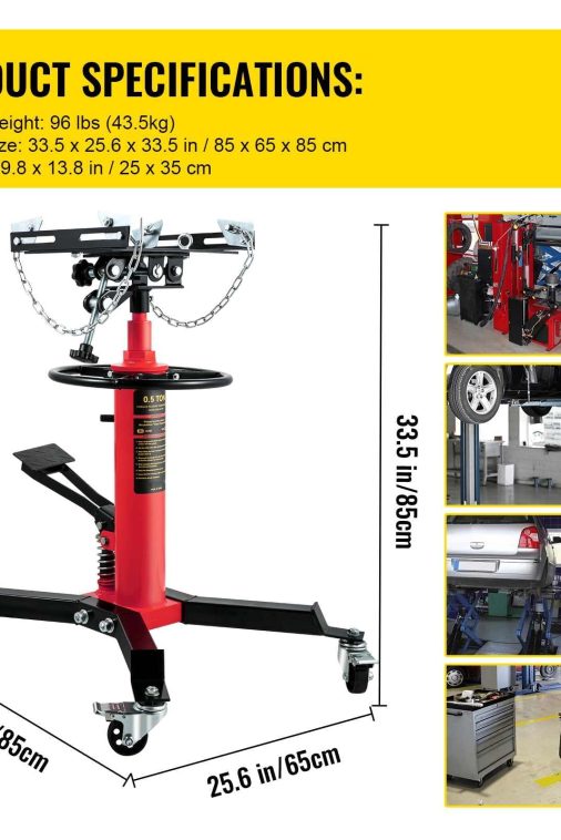 BENTISM Transmission Jack 1100 lbs 2-Stage Hydraulic High Lift Vertical Telescopic,Red - Image 8