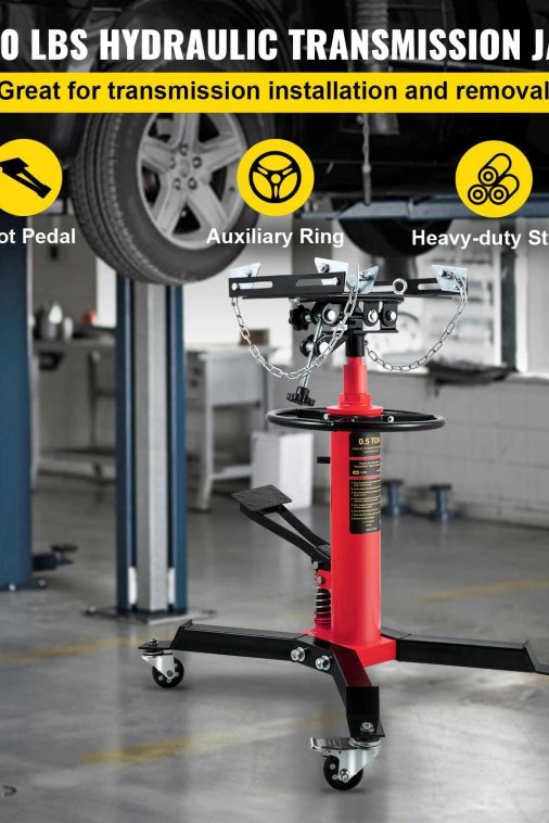 BENTISM Transmission Jack 1100 lbs 2-Stage Hydraulic High Lift Vertical Telescopic,Red - Image 3