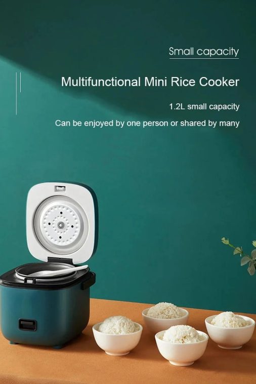 1.2L Mini Electric Rice Cooker - Intelligent, Automatic, Household Appliance for Small Meals, Food Warming, and Steaming - Ideal for 1-2 People Blue - Image 3