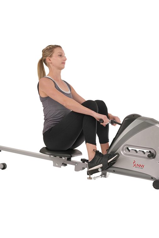 Sunny Health & Fitness Elastic Cord Rowing Machine Rower with LCD Monitor for Full Body Gym Workouts at Home Exercise, SF-RW5606 - Image 7