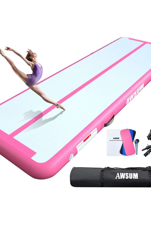 AWSUM Inflatable Air Gymnastics Mat 10 ft 13 ft 16 ft Training mat 4 inches Thick tumble track Air Roller with Electric Pump for Home/Gym - Image 6
