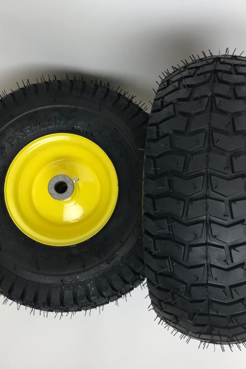 Set of 2 - 15x6.00-6 Lawn Mower Tire and Rim - Fits on 3/4 Inch Axle - Image 3