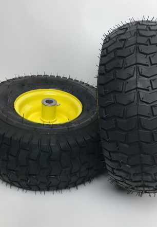 Set of 2 - 15x6.00-6 Lawn Mower Tire and Rim - Fits on 3/4 Inch Axle