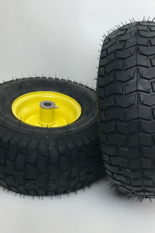 Set of 2 - 15x6.00-6 Lawn Mower Tire and Rim - Fits on 3/4 Inch Axle