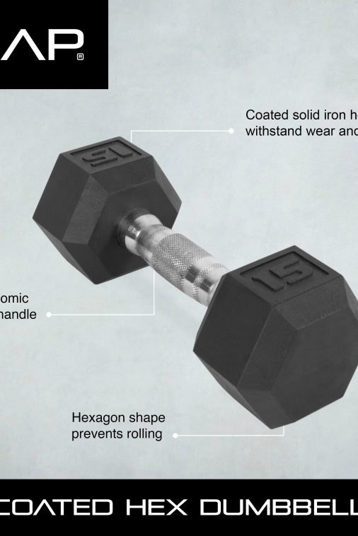 (2 pack) CAP Barbell, 60lb Coated Hex Dumbbell, Single - Image 5