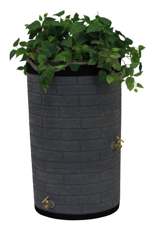 Good Ideas IMP-D50-DAR Impressions Downton Rain Saver Rain Barrel， 50 Gallon， Dark Granite - Image 3