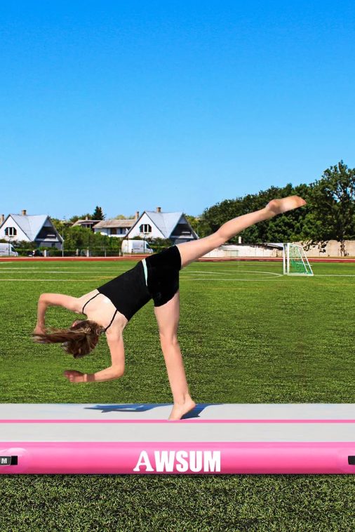 AWSUM Inflatable Air Gymnastics Mat 10 ft 13 ft 16 ft Training mat 4 inches Thick tumble track Air Roller with Electric Pump for Home/Gym - Image 4