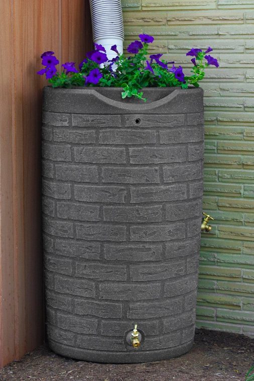 Good Ideas IMP-D50-DAR Impressions Downton Rain Saver Rain Barrel， 50 Gallon， Dark Granite - Image 4