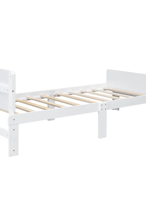 Create a chic and cozy bedroom look with this stylish and elegant white twin bed featuring a footboard bench for added comfort - perfect for enhancing the style and comfort of your bedroo - Image 9