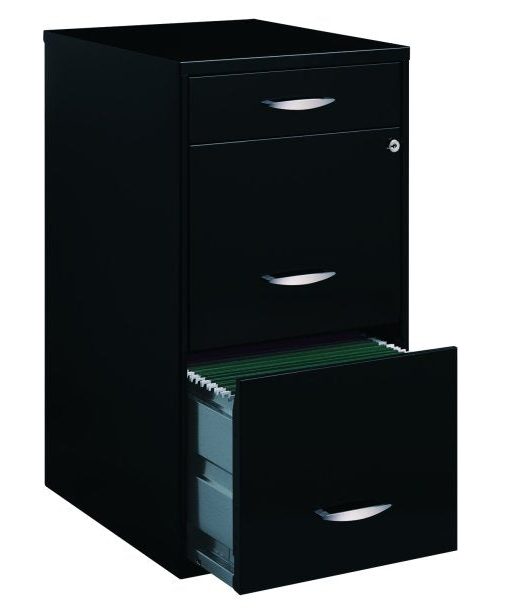 Space Solutions Filing Cabinet 18"W， 3-Drawer Organizer File， Black - Image 5