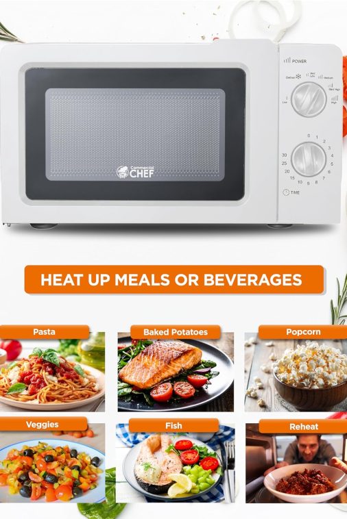 0.6 Cubic Foot Microwave with 6 Power Levels, Small Microwave with Grip Handle, 600W Countertop Microwave with 30 Minute Timer and Mechanical Dial Controls, Black - Image 3