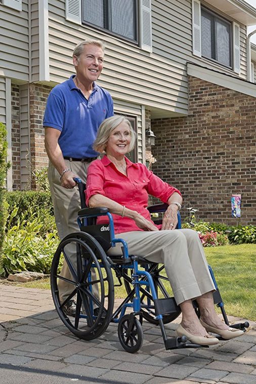 Drive Medical Blue Streak Lightweight Folding Wheelchair with 20 Inch Wide Seat - Image 8