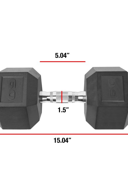 (2 pack) CAP Barbell, 60lb Coated Hex Dumbbell, Single - Image 4
