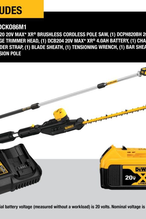 DEWALT 20V MAX* Lithium-Ion Cordless Pole Saw and Pole Hedge Trimmer Combo Kit DCKO86M1 from DEWALT - Image 17