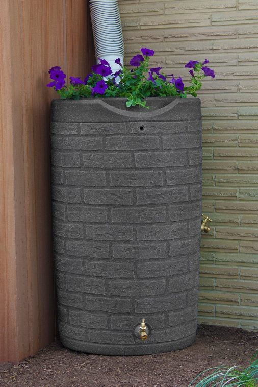 Good Ideas IMP-D50-DAR Impressions Downton Rain Saver Rain Barrel， 50 Gallon， Dark Granite - Image 9