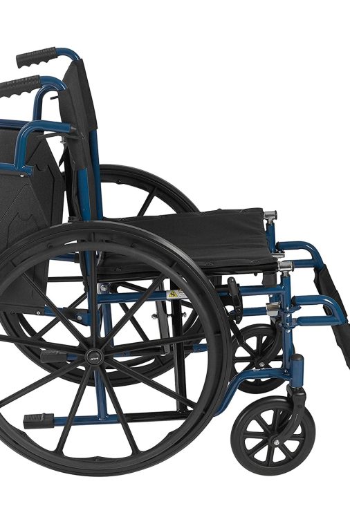 Drive Medical Blue Streak Lightweight Folding Wheelchair with 20 Inch Wide Seat - Image 4