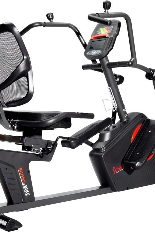 Sunny Health & Fitness Electromagnetic Recumbent Cross Trainer Exercise Elliptical Bike w/Arm Exercisers, Easy Access Seat & Exclusive SunnyFit® App Enhanced Bluetooth Connectivity - SF-RBE4886SMART… - Image 8