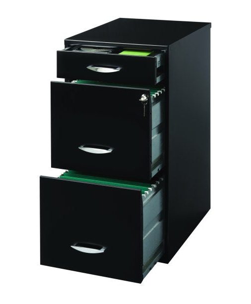 Space Solutions Filing Cabinet 18"W， 3-Drawer Organizer File， Black - Image 4