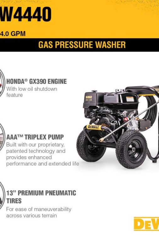 DEWALT 4400 PSI 4.0 GPM Cold Water Gas Pressure Washer with HONDA GX390 Engine (49-State) DXPW4440💝 Last Day For Clearance - Image 4