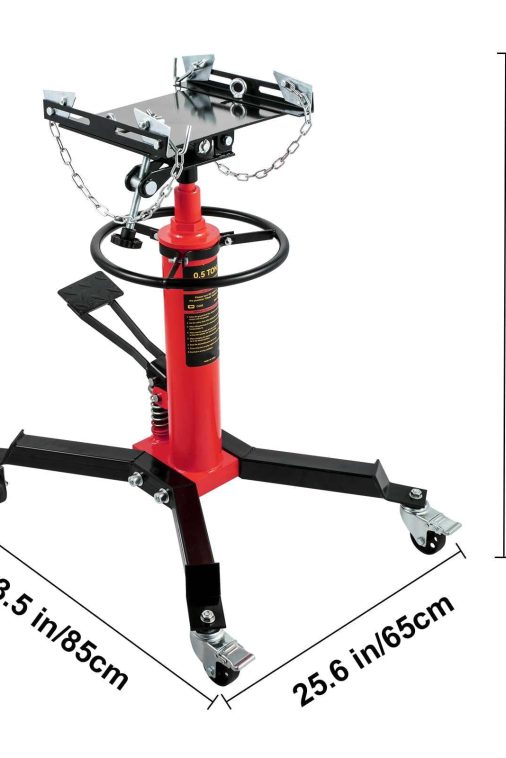 BENTISM Transmission Jack 1100 lbs 2-Stage Hydraulic High Lift Vertical Telescopic,Red - Image 9