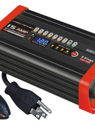 (NEW 2019 MODEL) BC8S1215A 15 Amp 12 Volt 8 Stage Heavy Duty Smart Battery Charger & Maintainer for AGM, GEL, SLA, Marine & Automotive Batteries. Charge, maintain and restore 12 Volt batteries