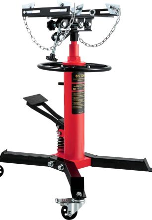 BENTISM Transmission Jack 1100 lbs 2-Stage Hydraulic High Lift Vertical Telescopic,Red