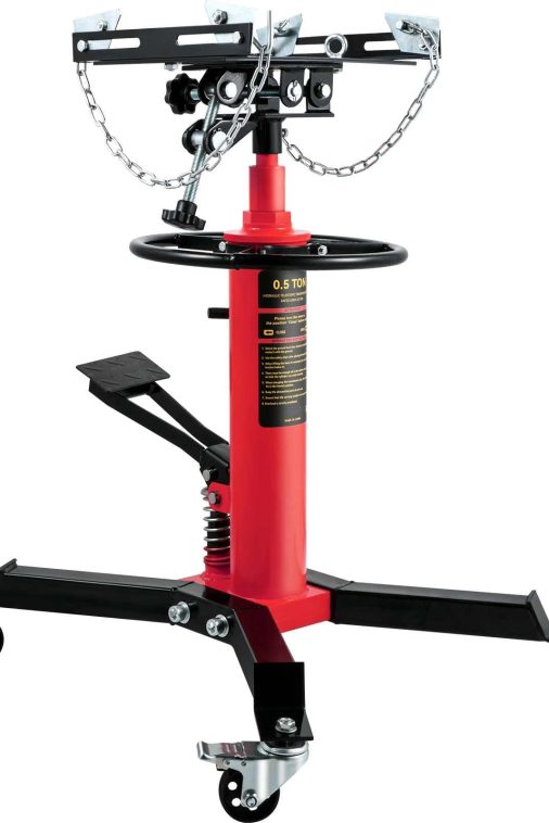BENTISM Transmission Jack 1100 lbs 2-Stage Hydraulic High Lift Vertical Telescopic,Red