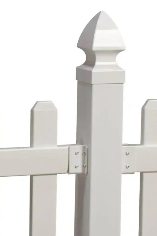 Veranda Glendale 4 ft. H x 8 ft. W White Vinyl Spaced Picket Unassembled Fence Panel with Dog Ear Pickets - Image 6