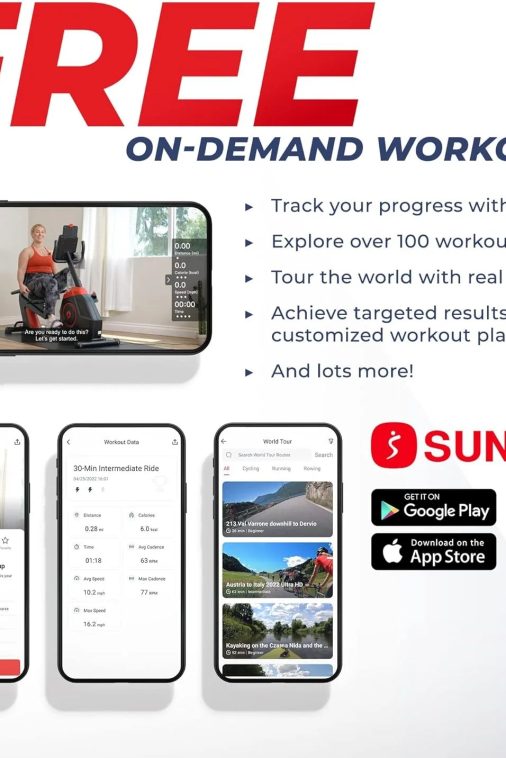 Sunny Health & Fitness Electromagnetic Recumbent Cross Trainer Exercise Elliptical Bike w/Arm Exercisers, Easy Access Seat & Exclusive SunnyFit® App Enhanced Bluetooth Connectivity - SF-RBE4886SMART… - Image 3