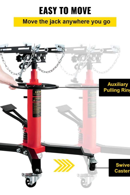 BENTISM Transmission Jack 1100 lbs 2-Stage Hydraulic High Lift Vertical Telescopic,Red - Image 6