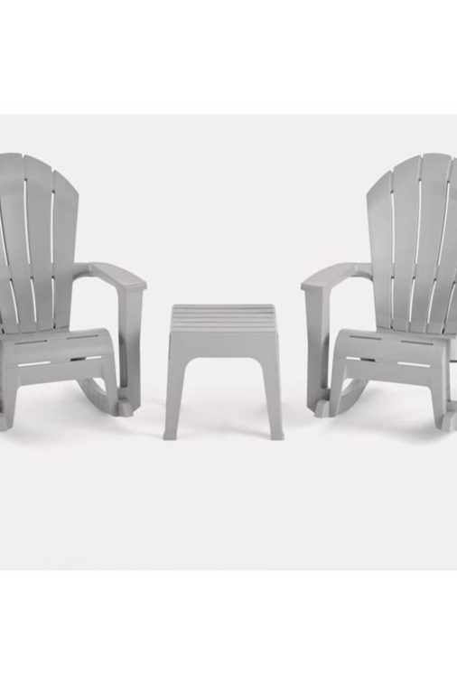 Adams Big Easy Westport Gray Resin Frame Adirondack Rocker - Image 3